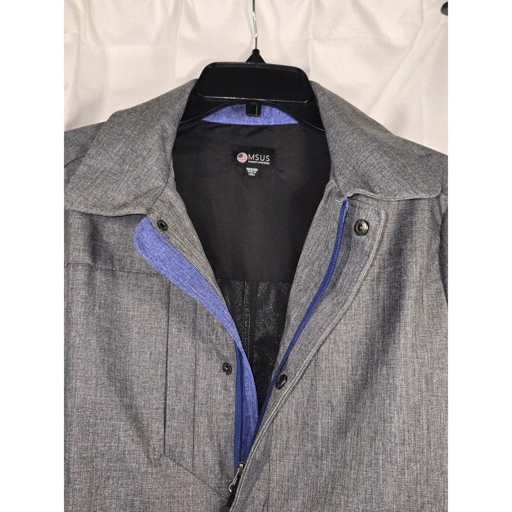 Microsoft North America MSUS‎ Employee Jacket Gray Pockets Zip Mens Medium NWOT